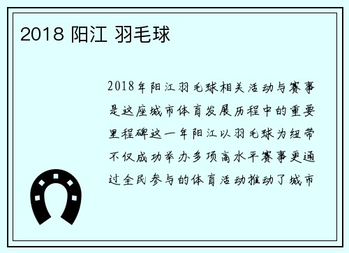 2018 阳江 羽毛球